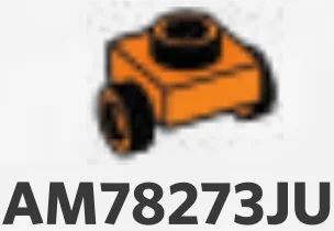Bracket Plate 1 x 1 with opposing side studs in Orange, Smoky