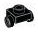 Bracket Plate 1 x 1 with opposing side studs in Black (Metallic)