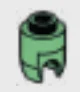 Brick 1 x 1 ball joint socket, top in Green, Vertigris