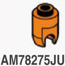 Brick 1 x 1 ball joint socket, top in Orange, Smoky