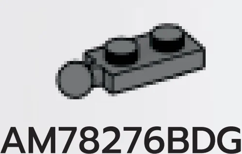 Plate Modified 1 x 2 with ball joint on end, small in Gray, Dark (Flake)