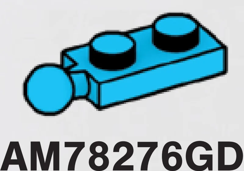 Plate Modified 1 x 2 with ball joint on end, small in Blue, Rich Sky