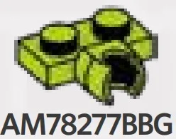 Plate 1 x 2 with small ball joint socket on side in Green, Spring