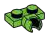 Plate Modified 1 x 2 with small ball joint socket on side in Green, Soft Grass
