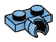 Plate Modified 1 x 2 with small ball joint socket on side in Blue, Deep Pastel