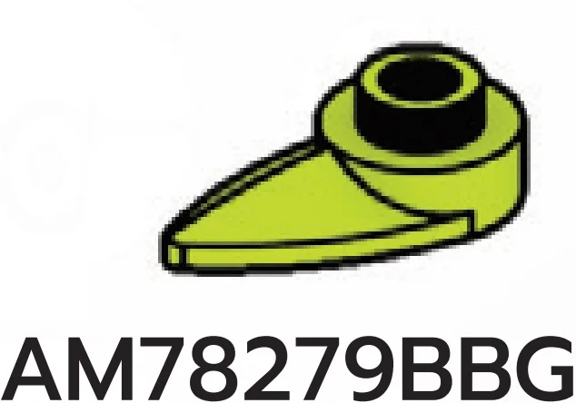 Plate 1 x 1 round with hole and pointed blade in Green, Spring