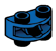 Brick 1 x 2 half-round, two-thirds height with ball joint socket in Blue