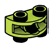 Brick 1 x 2 half-round, two-thirds height with ball joint socket in Green, Spring