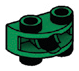 Brick 1 x 2 half-round, two-thirds height with ball joint socket in Green, Forest