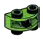 Brick 1 x 2 half-round, two-thirds height with ball joint socket in Green, Soft Grass