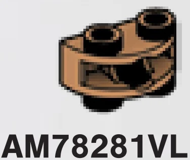 Brick 1 x 2 half-round, two-thirds height with ball joint socket in Brown, Light Nougat