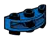 Brick 1 x 3 half-round, two-thirds height w/ ball joint socket in Blue