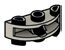 Brick 1 x 3 half-round, two-thirds height w/ ball joint socket in Grey, Light