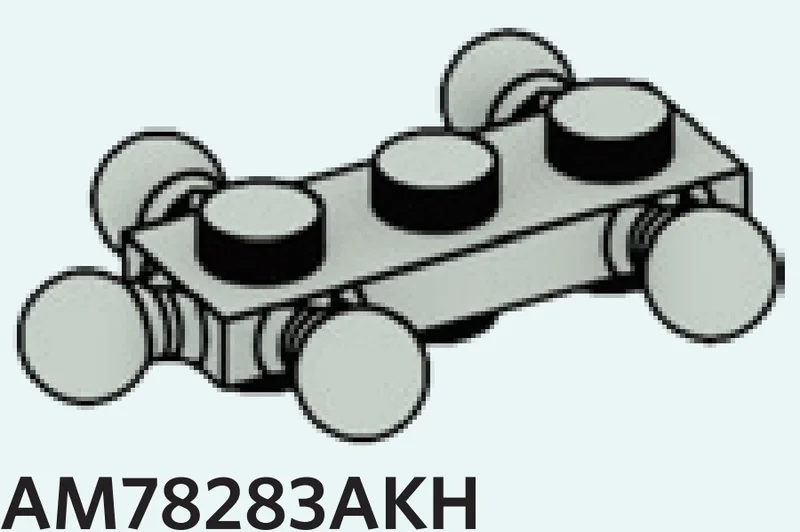 Plate 1 x 3 studs on top and bottom and five ball joints