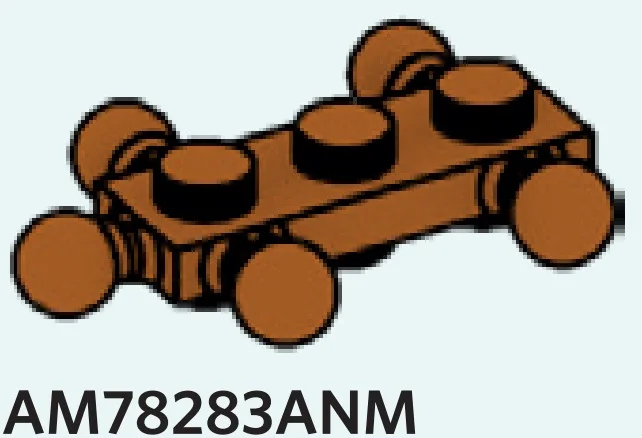 Plate 1 x 3 studs on top and bottom and five ball joints