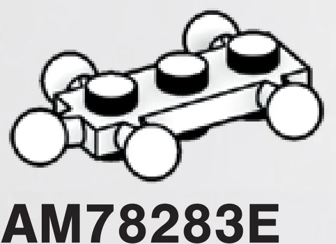 Plate 1 x 3 studs on top and bottom and five ball joints in White