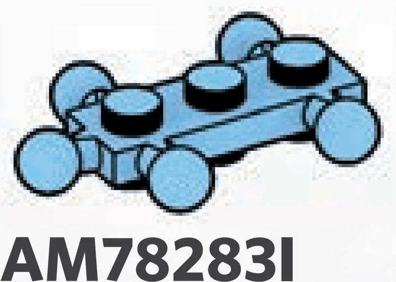 Plate 1 x 3 studs on top and bottom and five ball joints