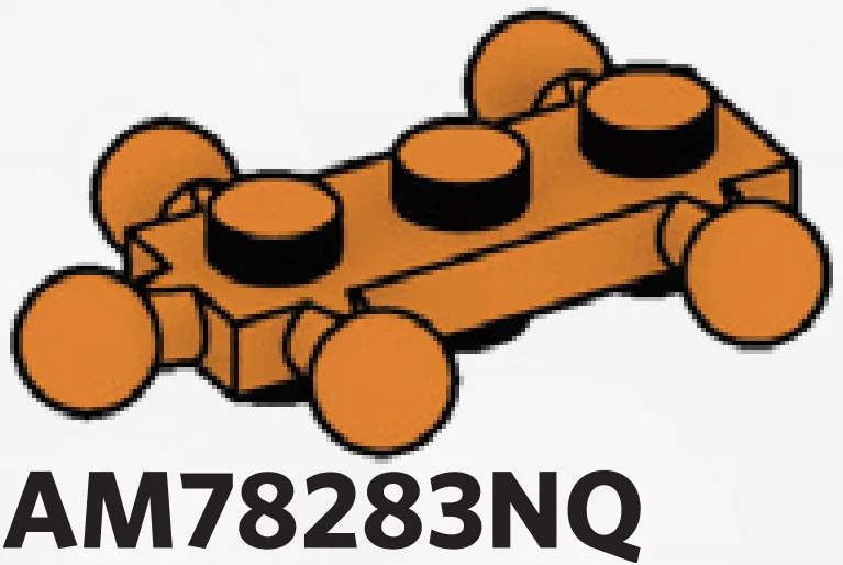 Plate 1 x 3 studs on top and bottom and five ball joints