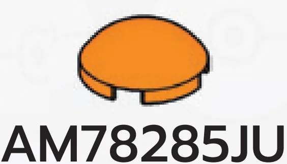 Tile 2 x 2 round dome in Orange, Smoky