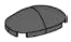 Brick 2 x 1 x 3 round dome in Gray, Dark (Flake)