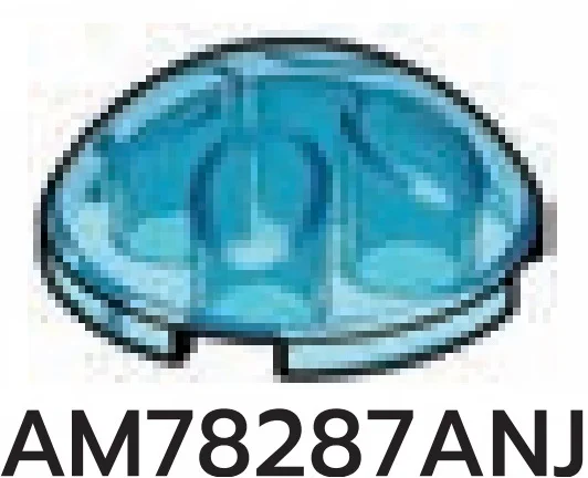 Brick 3 x 1 x 3 round dome in Blue, Swirled with White (Translucent)