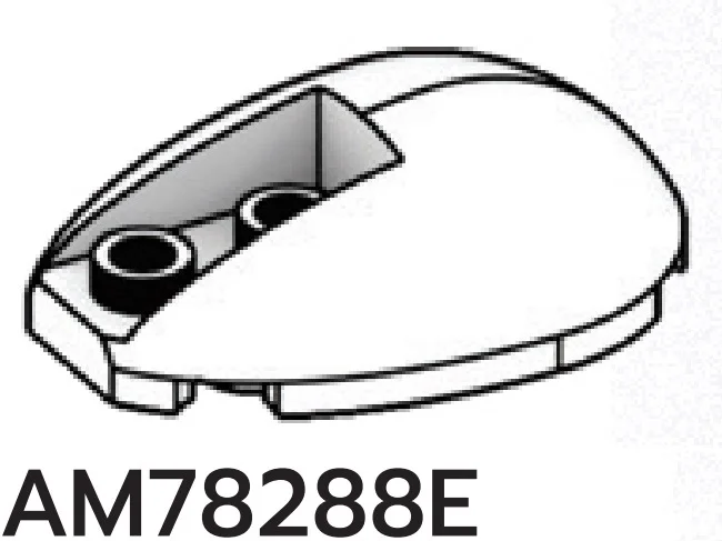 Brick 3 x 4 ellipsoid dome with 1 x 2 cutout in White