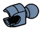 Connector: ball joint small with ball joint socket in Blue, Faded Denim