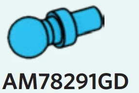 Connector: ball socket joint on small pin in Blue, Rich Sky