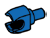 Connector: ball socket medium on small pin in Blue