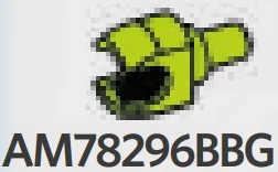 Connector: ball socket medium on small pin in Green, Spring
