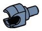 Connector: ball socket medium on small pin in Blue, Faded Denim