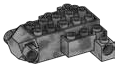 Body part: torso frame 6 x 6 with shoulder & hip sockets in Gray, Dark Camo (Metallic)