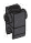Brick 1 x 1 two-thirds height female:male with vertical clip on side in Metal, Iron (Metallic)