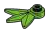 Plate 1 x 1 round with hole and three protruding blades in Green, Soft Grass