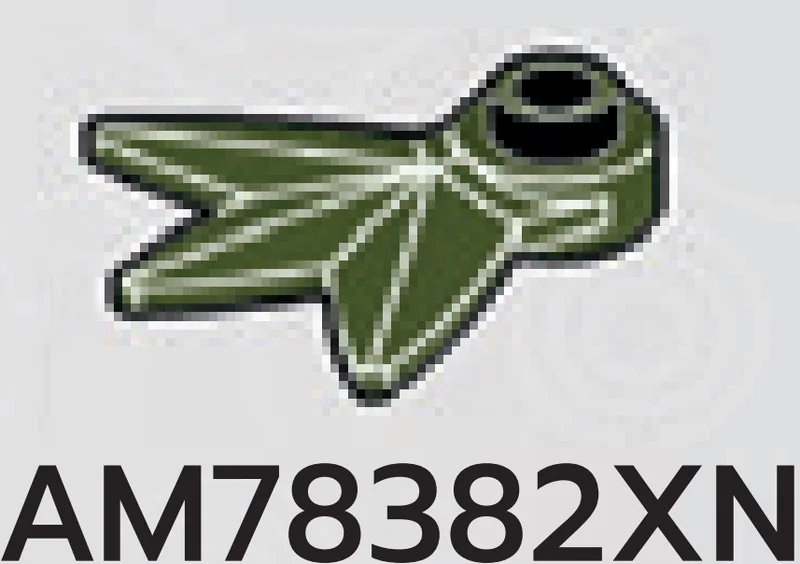 Plate 1 x 1 round with hole and three protruding blades in Dark Green, Military