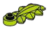 Foliage: single leaf with 7 smaller leaves on 1 x 1 round plate in Green, Spring