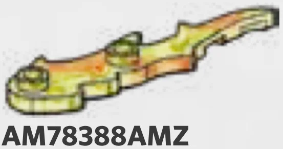 Plate 2 x 6 rippled flame with two studs in Orange, Amber (Translucent)