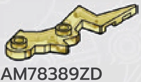 Plate 2 x 6 stylized bolt of electricity with 2 stud in Yellow (Translucent)