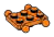 Plate 2 x 3 studs on top & bottom, small ball joints on sides in Orange, Smoky