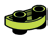 Plate 1 x 2 half-round Connector: male:male in Green, Spring