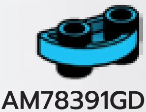 Plate 1 x 2 half-round Connector: male:male in Blue, Rich Sky