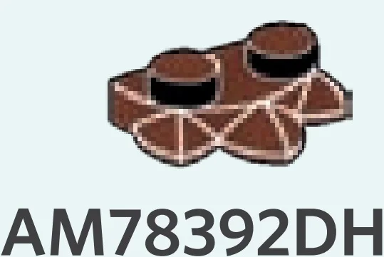 Plate 1 x 2 half-round with three ''toes'' in Brown