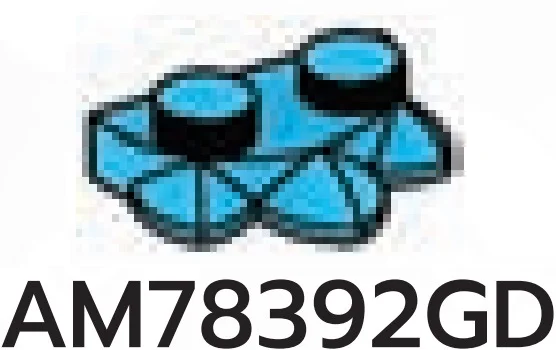 Plate 1 x 2 half-round with three ''toes'' in Blue, Rich Sky