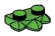 Plate 1 x 2 half-round with three ''toes'' in Green, Soft Grass