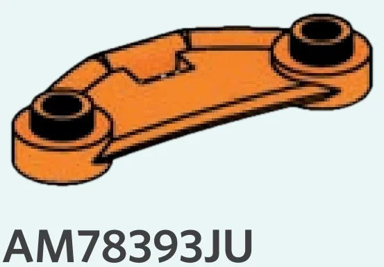 Bar 1 x 4, webbed, ending in 1 x 1 round plates in Orange, Smoky