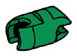 Connector: ball socket medium, perpendicular pair in Green, Forest