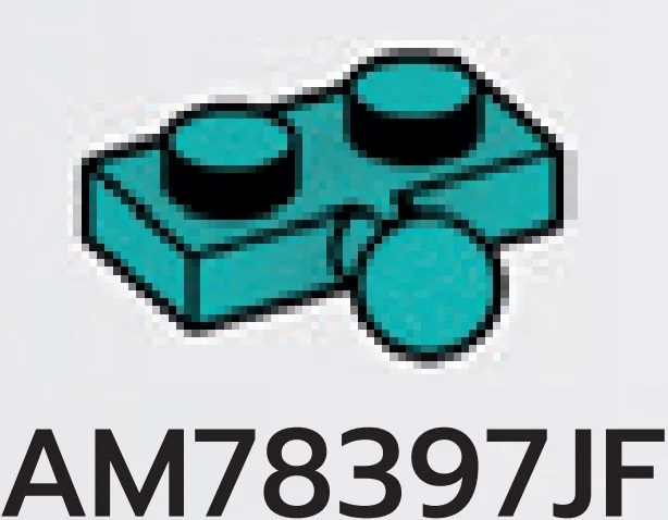 Plate 1 x 2 w/ Ball Joint in Blue, Robin's Egg