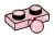 Plate 1 x 2 w/ Ball Joint in Pink, Pale