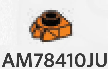 Plate 1 x 1 with three small spikes or toes in Orange, Smoky