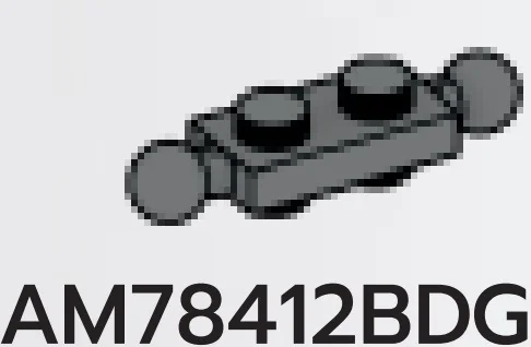 Plate 1 x 2 studs on top & bottom, medium ball joints on ends in Gray, Dark (Flake)